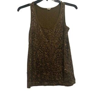 J Crew Bronze Drapey Sequins Tank Top Women’s Size XS